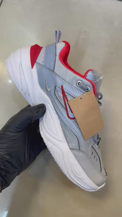 Nike M2K Tekno Metallic Silver and University Red